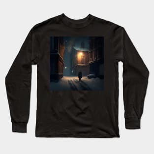 Sparkling Snowy Night Long Sleeve T-Shirt